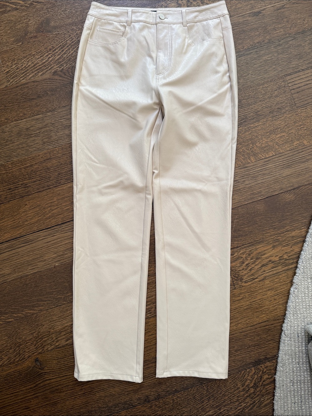 PAIGE Straight Leg Pants in Light Cream